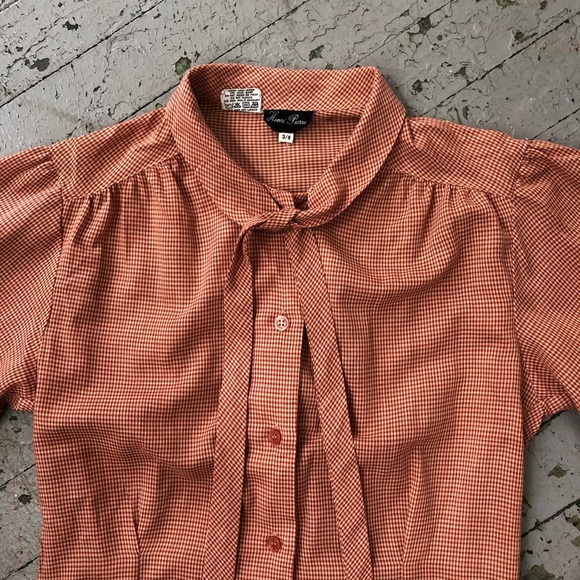 Vintage 70’s Gingham Blouse - Picture 2 of 5